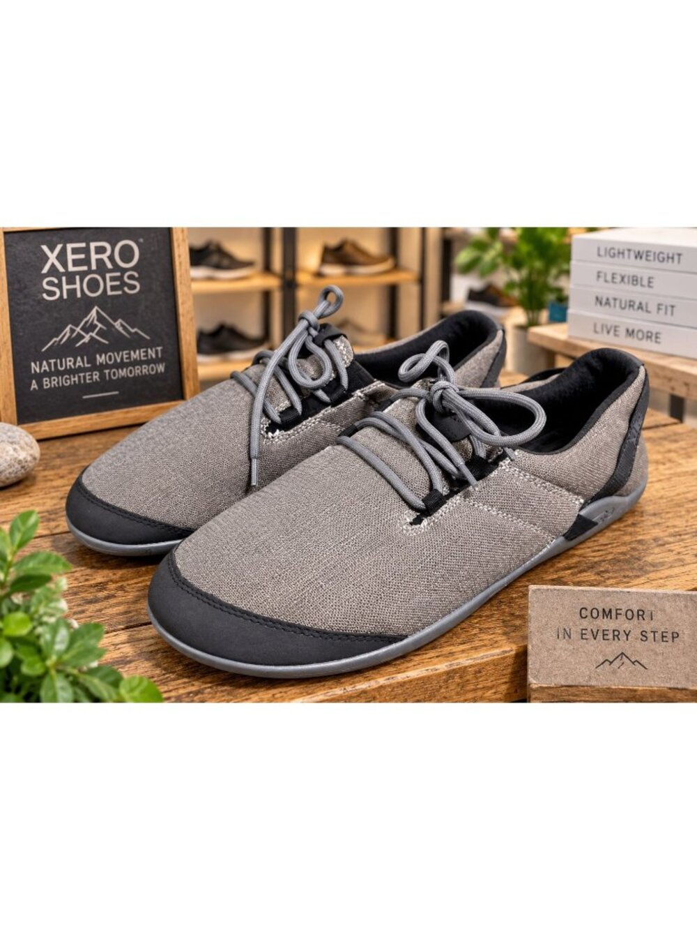 Xero Shoes Hana Men's Size 11 Barefoot Zero Drop Canvas Minimalist Grey